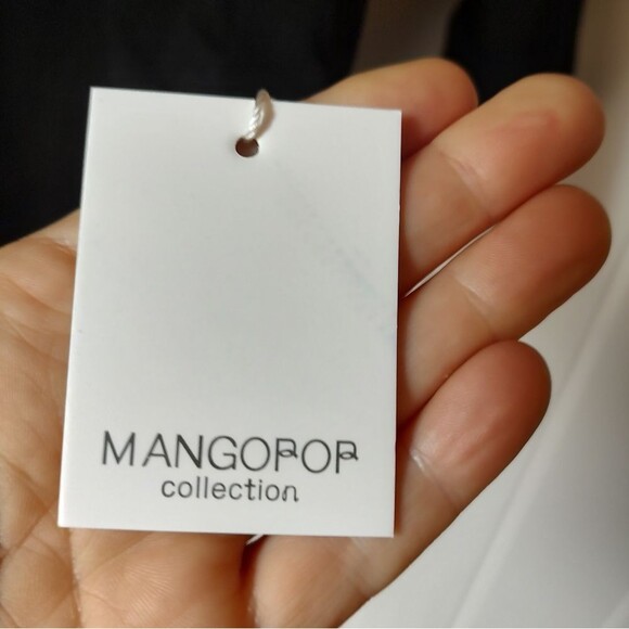 MangoPop Black Long Sleeve Off The Shoulder Scoop Neck Bodysuit NWT Large - Picture 4 of 6